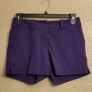 Nike Golf Tour Performance Gold Shorts Sz 4 Dark Purple Dri-Fit